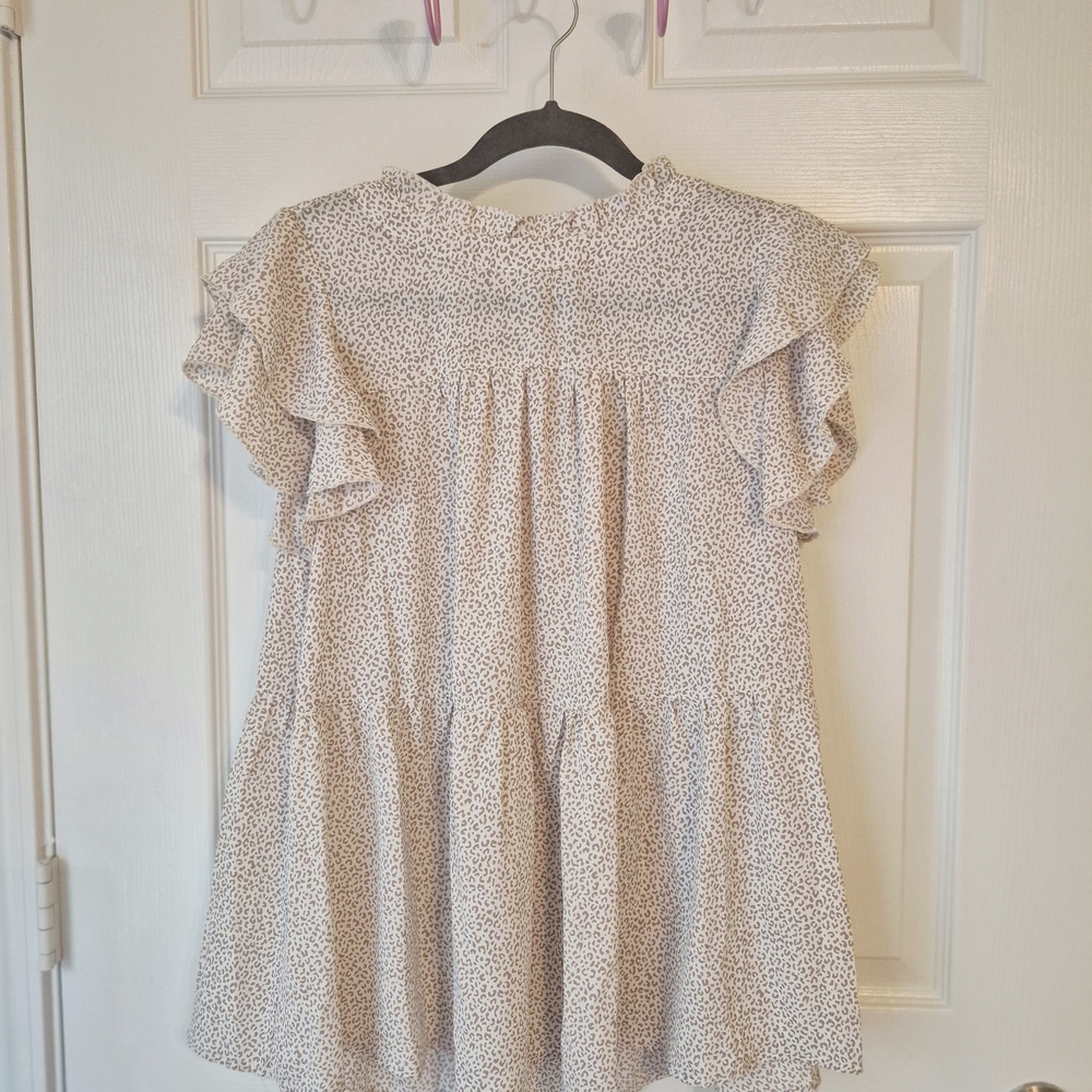 Women's‎ Ruffle Sleeve Blouse - Cream